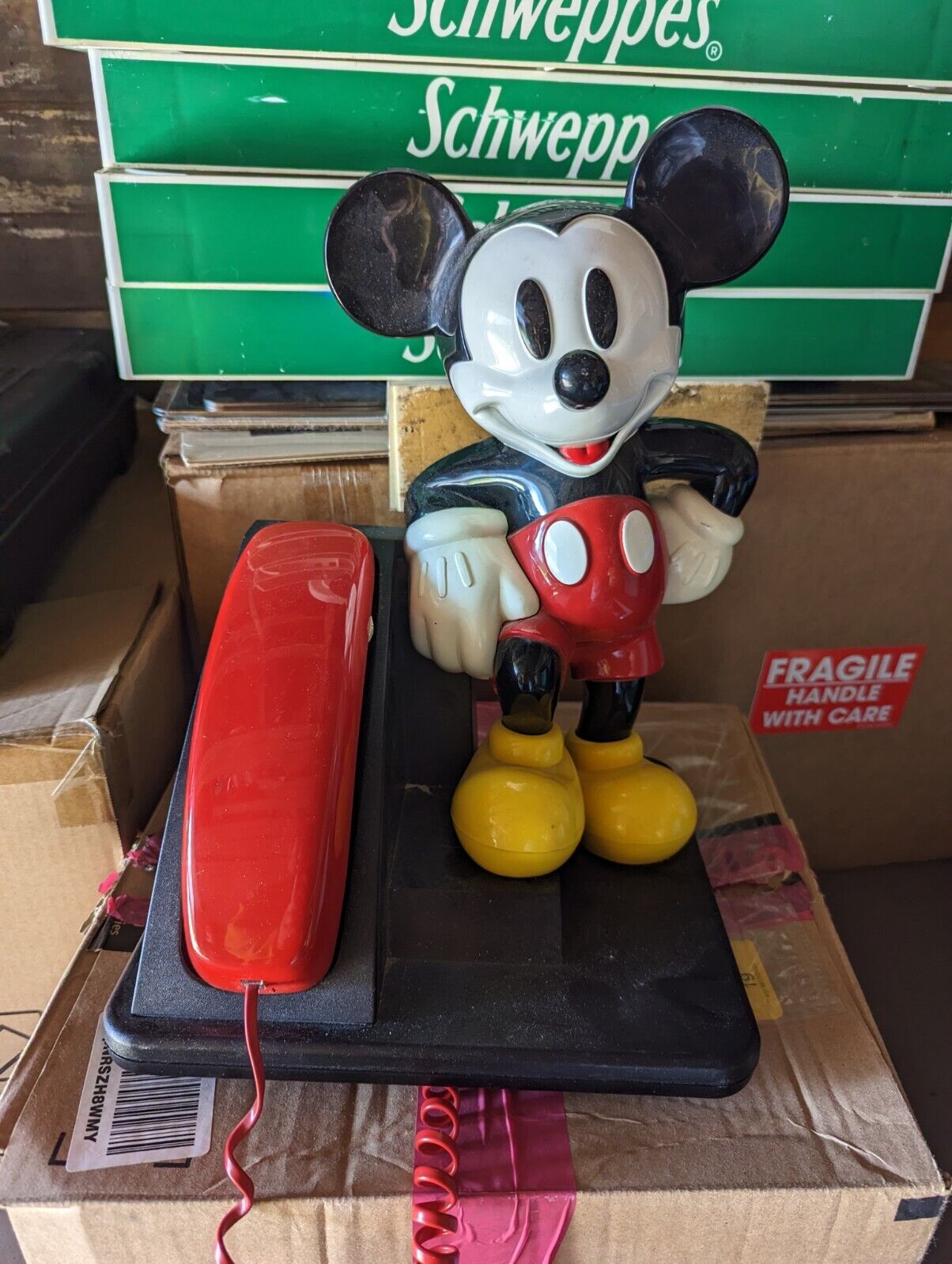  Mickey Mouse Corded Land Line Telephone AT&T Touch Tone Phone. 1990\'s Disney\'s