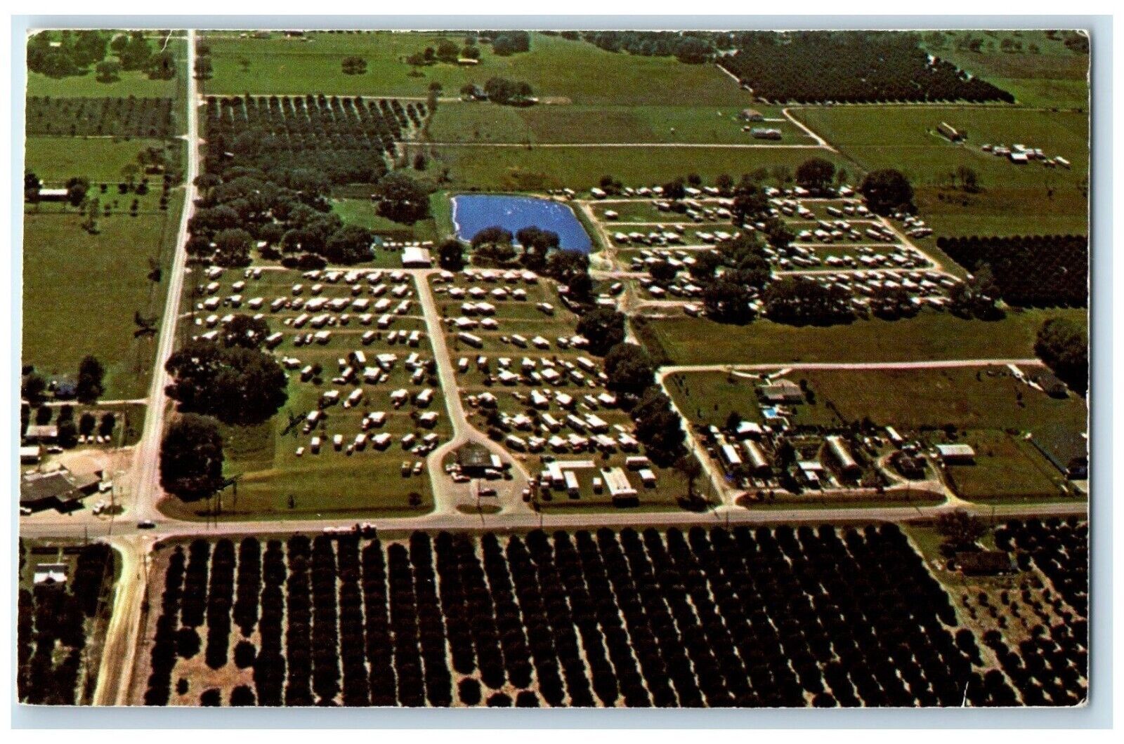c1950's Aerial View Of Ralph's Travel Park Zephyrhills Florida FL Postcard