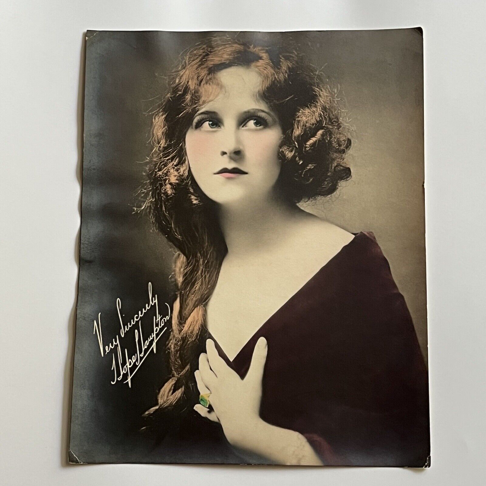 Antique B&W Press Photograph ID Actress Hope Hampton Beautiful Tinted Flapper