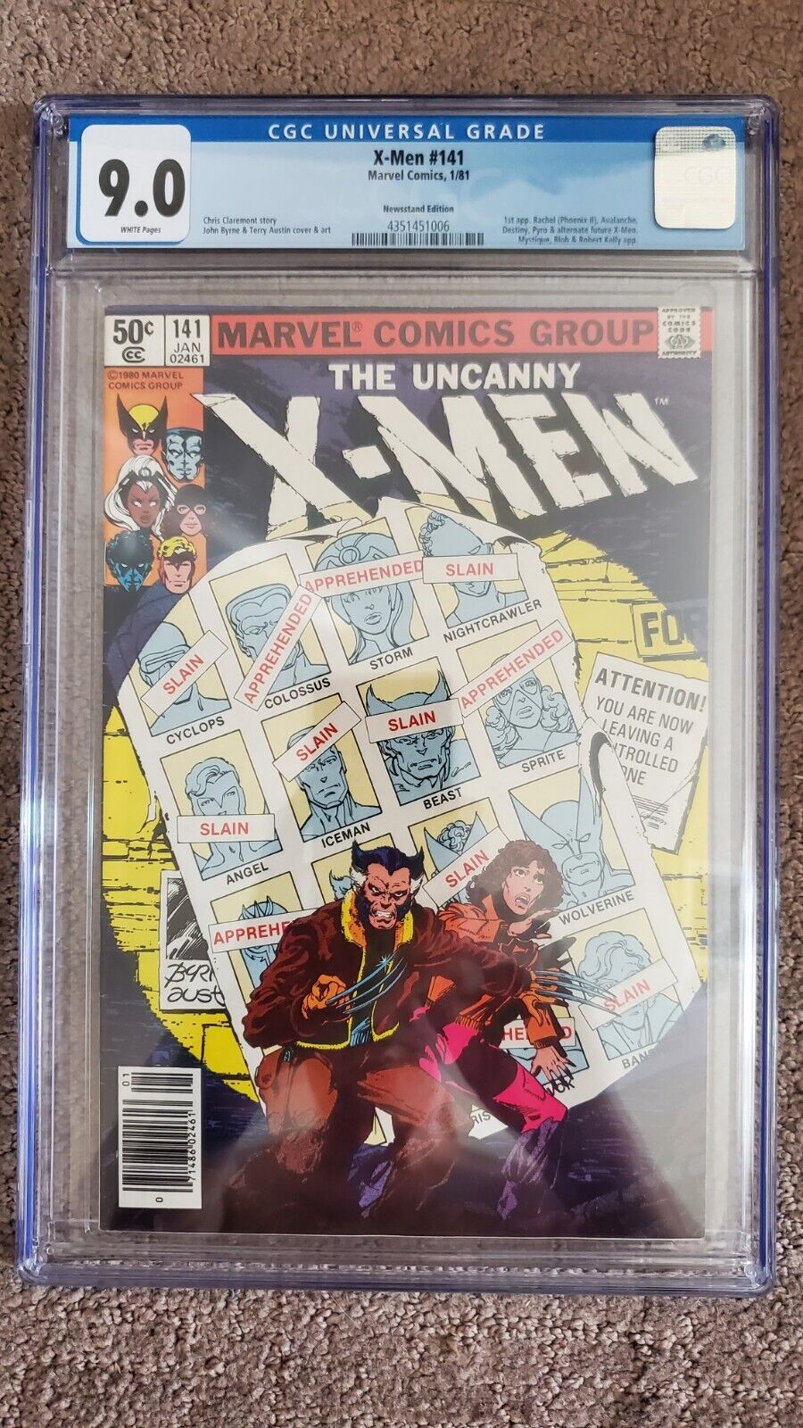 Uncanny X-MEN 141,  CGC 9.0,  White pages  Newsstand Edition