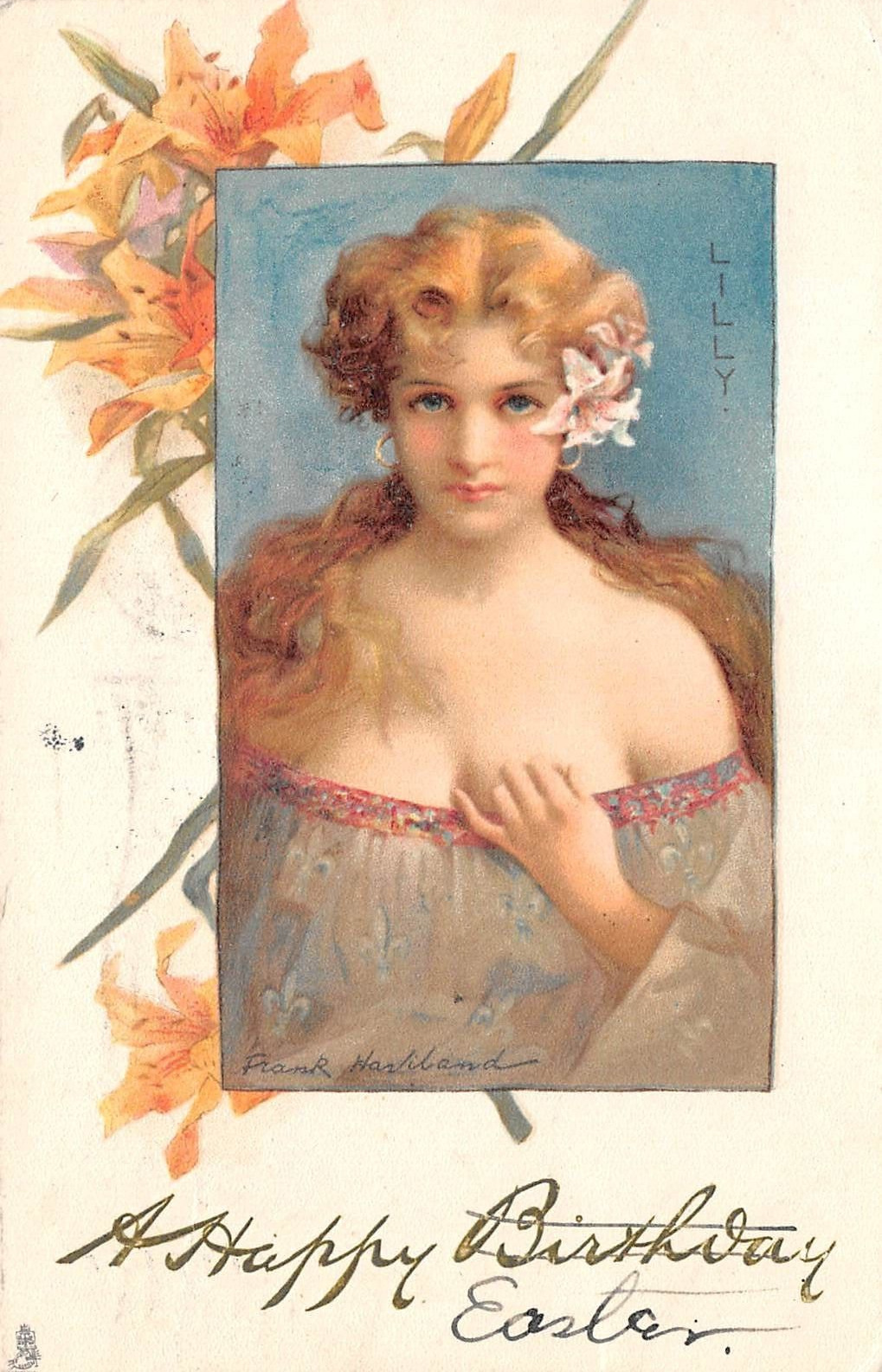 Tuck Connoisseur Beautiful Women Series 2586 LILLY 1908 Postcard 9455