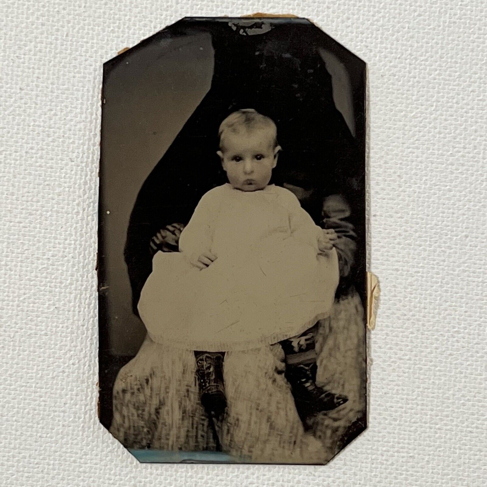 Antique Tintype Photograph Spooky Hidden Mother Grim Reaper Creepy Baby Oddity