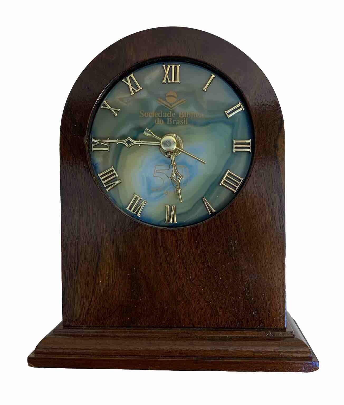 Brazil Marble Desk Clock Sociedade Biblica Do Brasil 50 Anos - 6\
