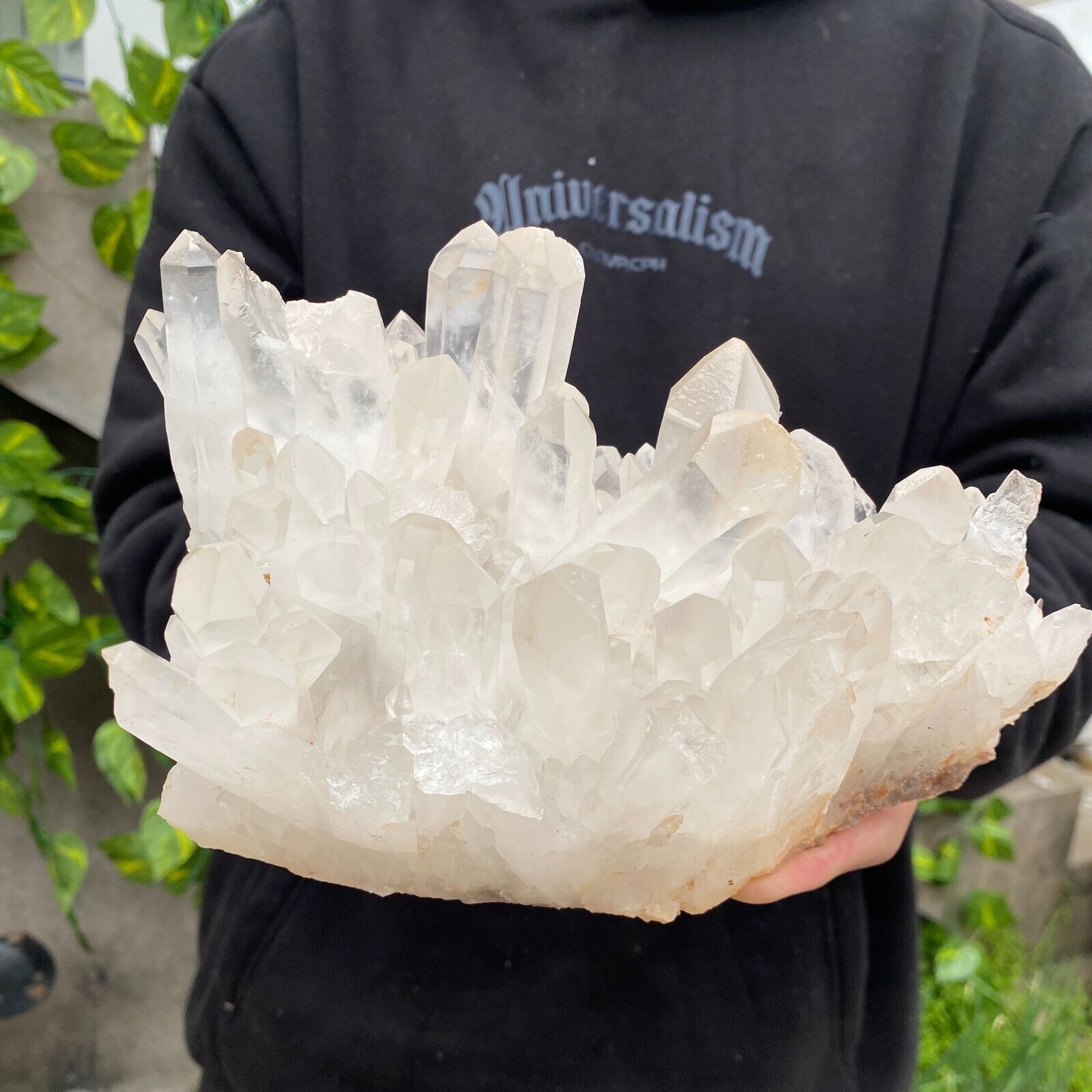 3.9lb Large Natural White Clear Quartz Crystal Cluster Raw Healing Specimen