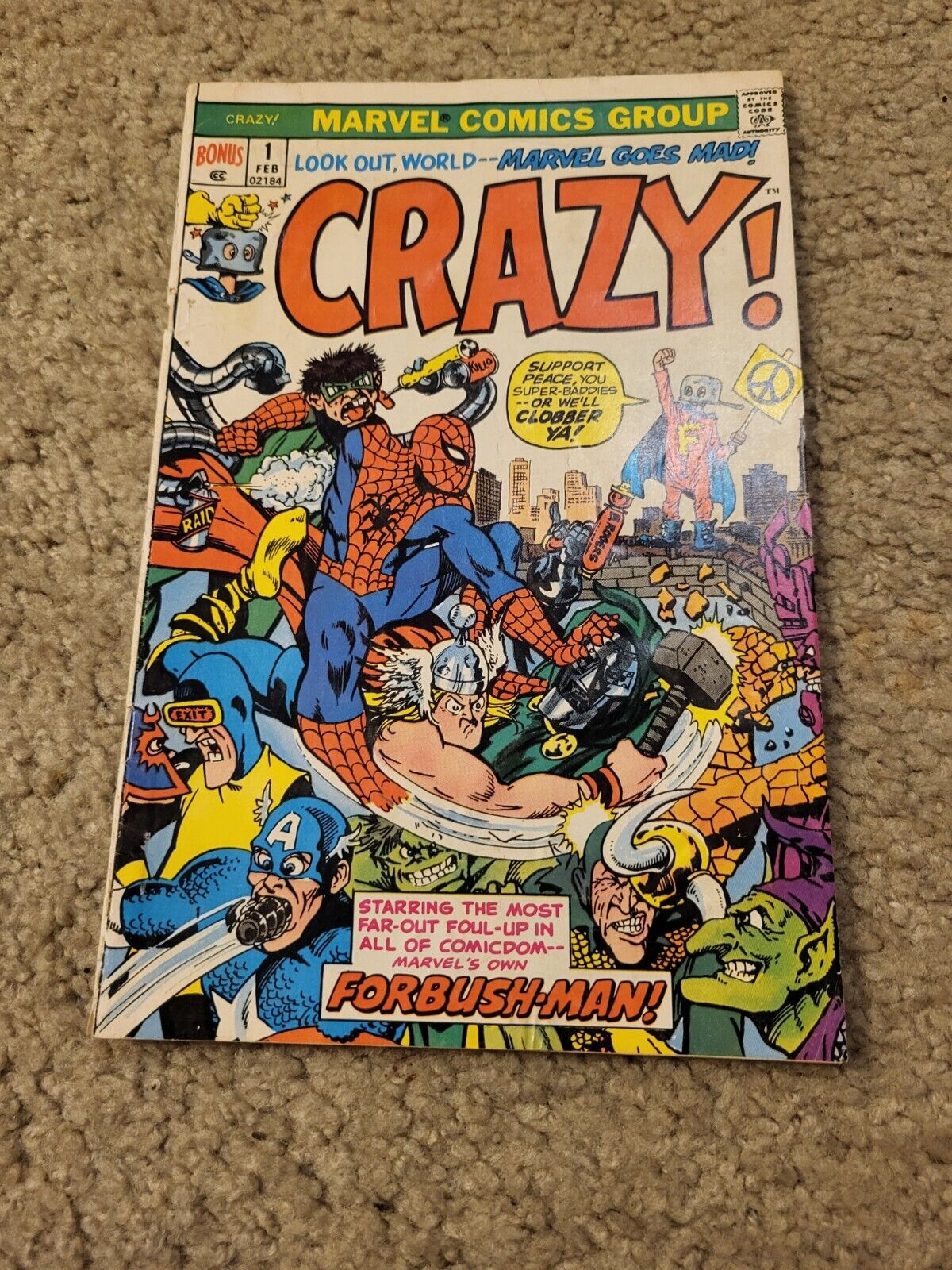 CRAZY 1 Bonus Cover Variant 1B Marvel Comics Spider Man X-men Avengers 1979