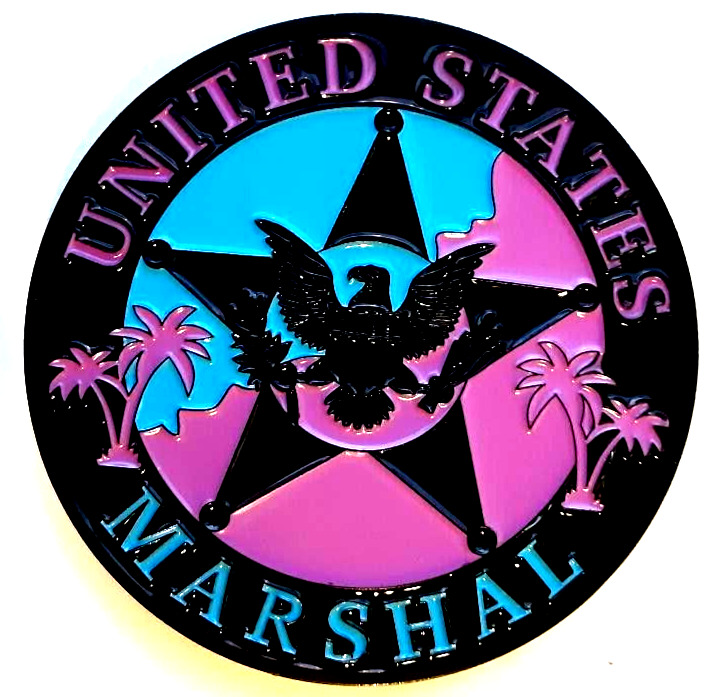 RARE U.S. MARSHALS MIAMI FIELD OFFICE BLACK 1.99 INCH MINT CHALLENGE COIN LEO