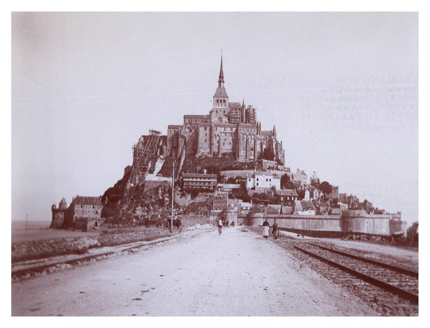 France, Mont Saint-Michel, General View, Vintage Print, circa 1895 Vintage Print