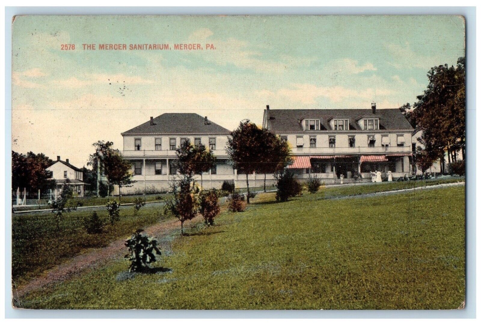 1914 The Mercer Sanitarium Mercer Pennsylvania PA Posted Antique Postcard