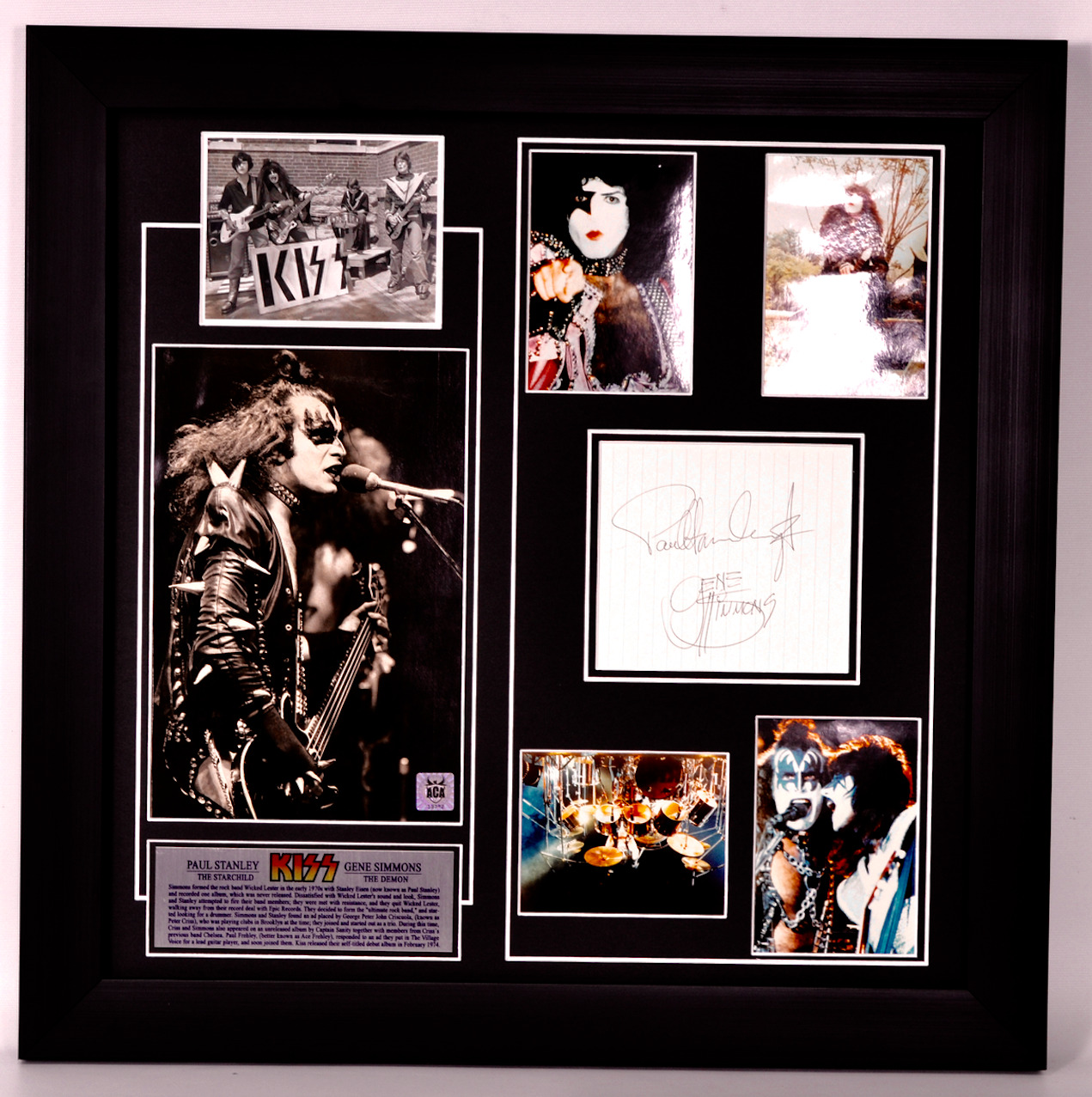 *KISS*- GENE SIMMONS & PAUL STANLEY *Signed Display ACA (LOA) One-of-a-Kind