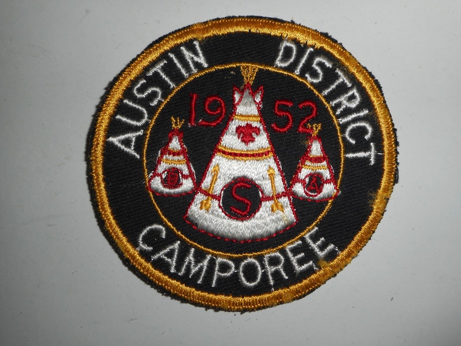 Vintage 50s Boy Scouts BSA Austin District Camporee 1952 Patch 3.5\