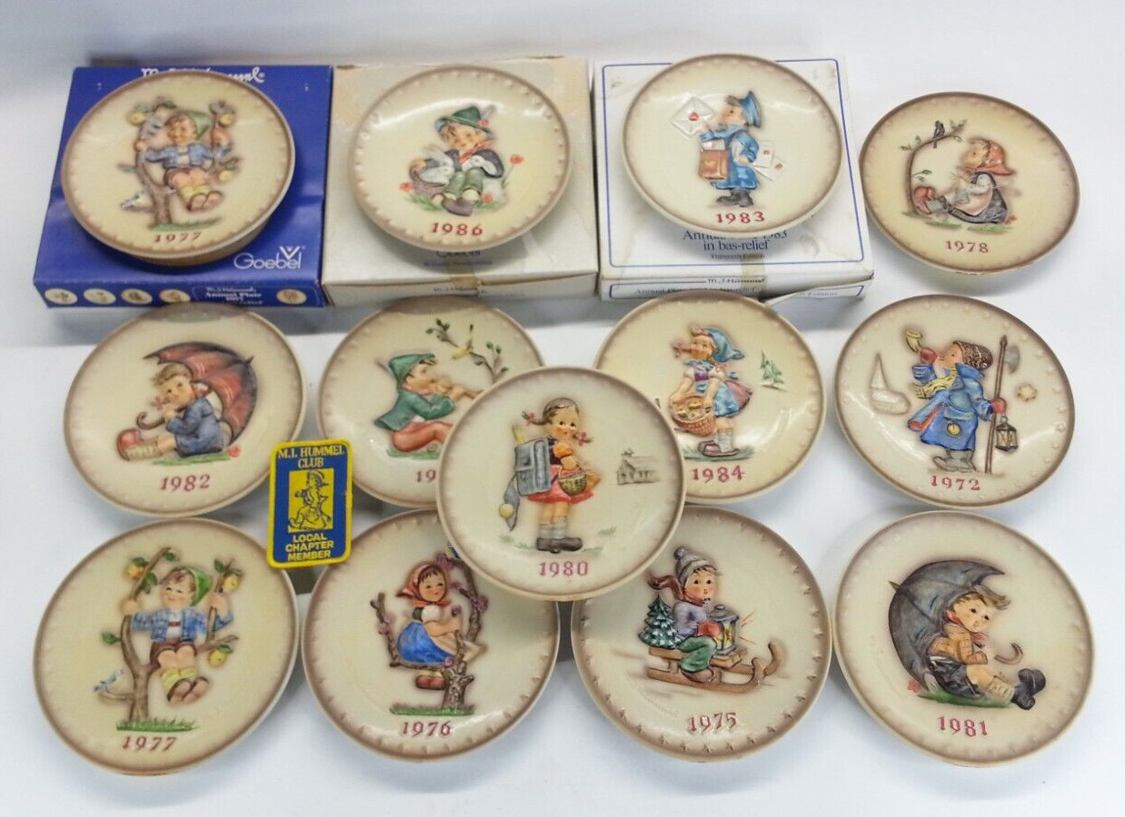 13 Vintage Goebel Collectors Plates 70s 80s With Patch