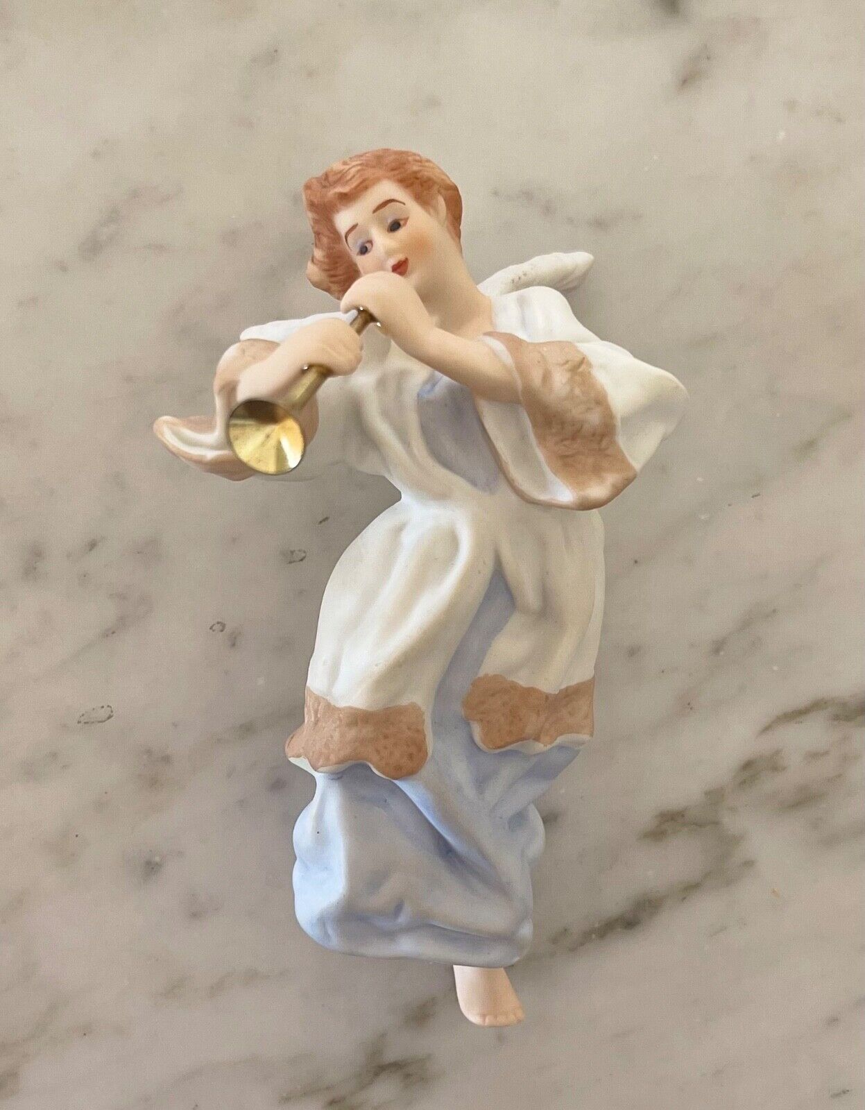 Vintage 1985 Hallmark Heavenly Trumpeter Porcelain Angel Ornament