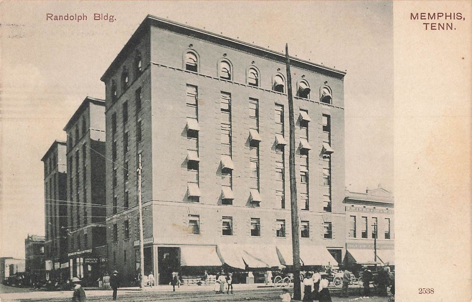 Vintage Postcard Exterior Street View Randolph Building Memphis Tennessee