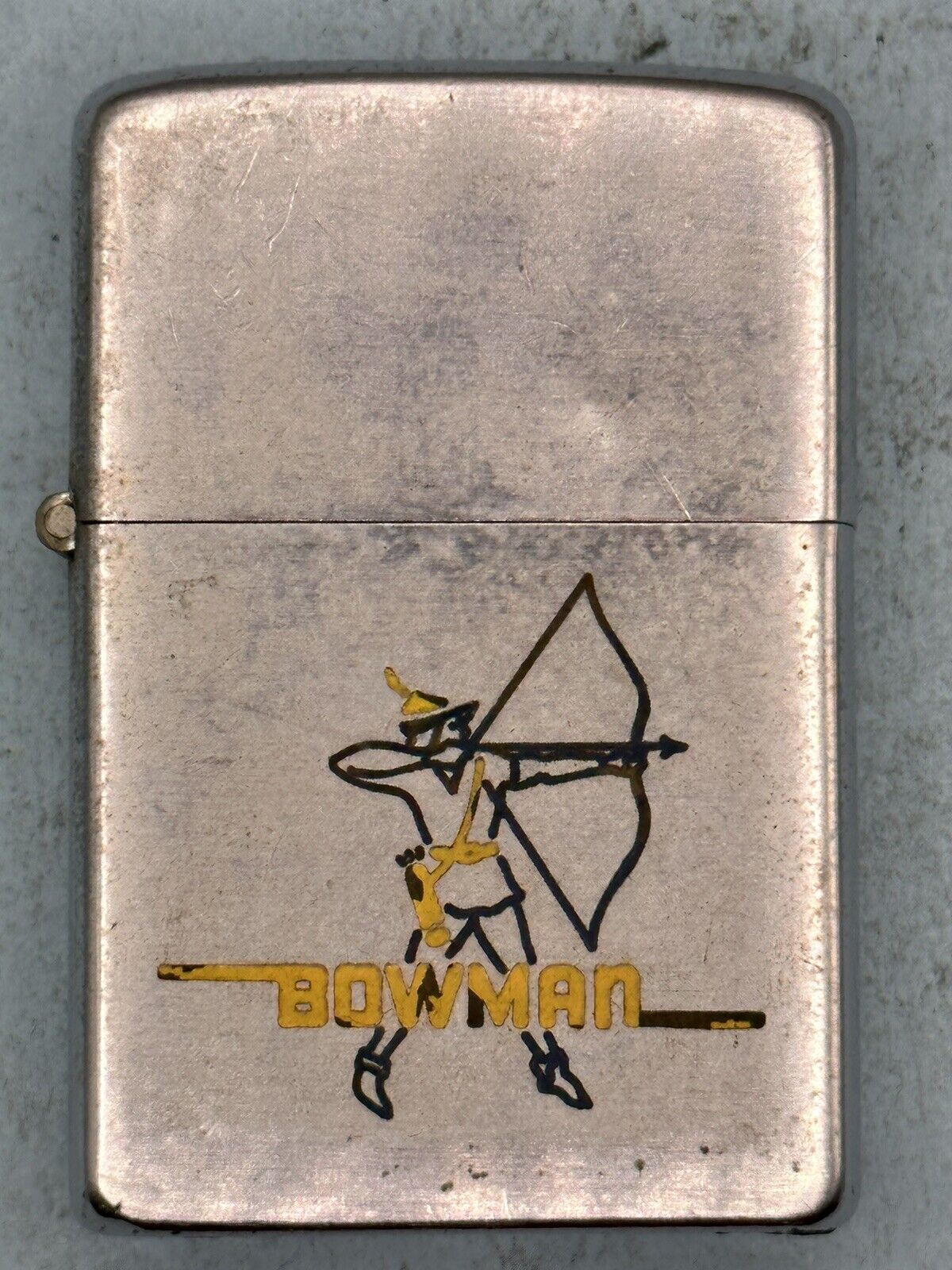 Vintage 1950-1957 Bowman Archery Advertising Chrome Zippo Lighter