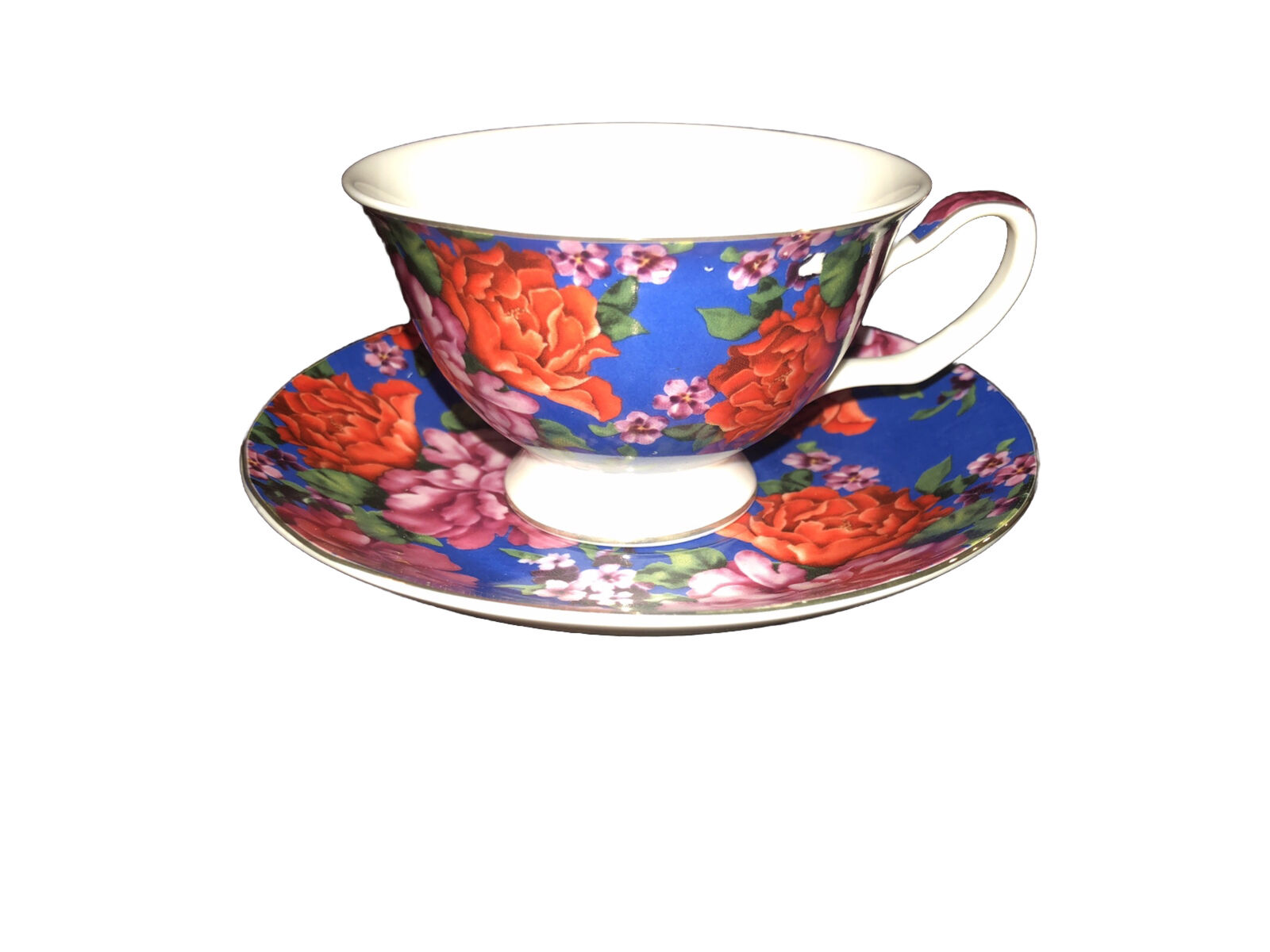 Vintage BTäT- Tea Cup and Saucer Bold Colors
