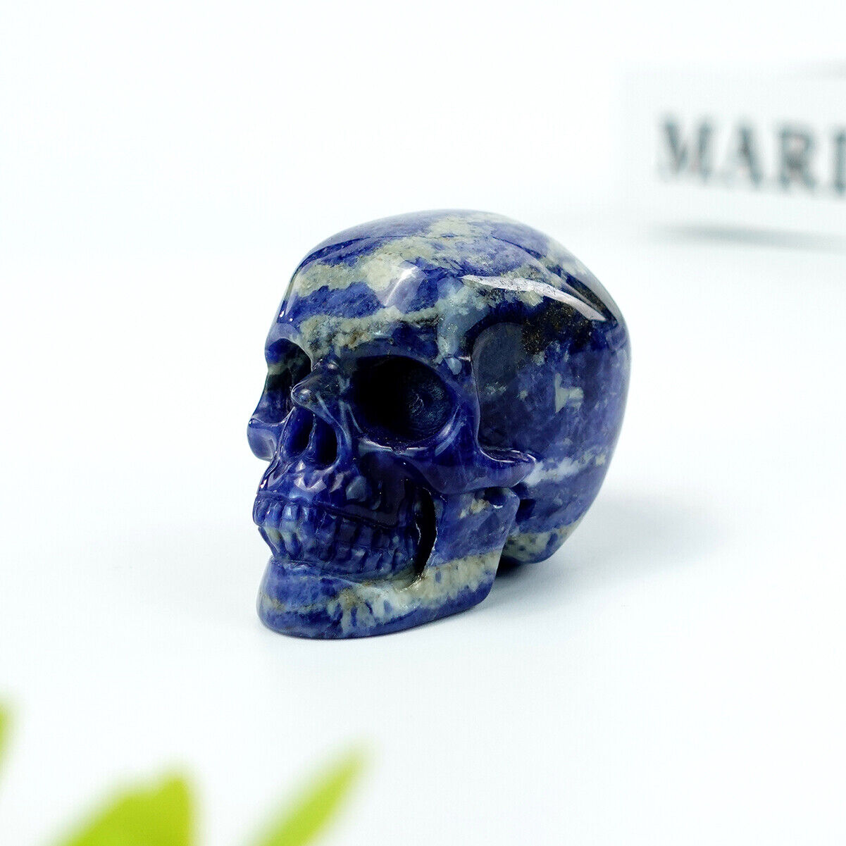 Realistic Skull Decor Carved Natural Jasper Quartz Reiki Healing Collection Gift