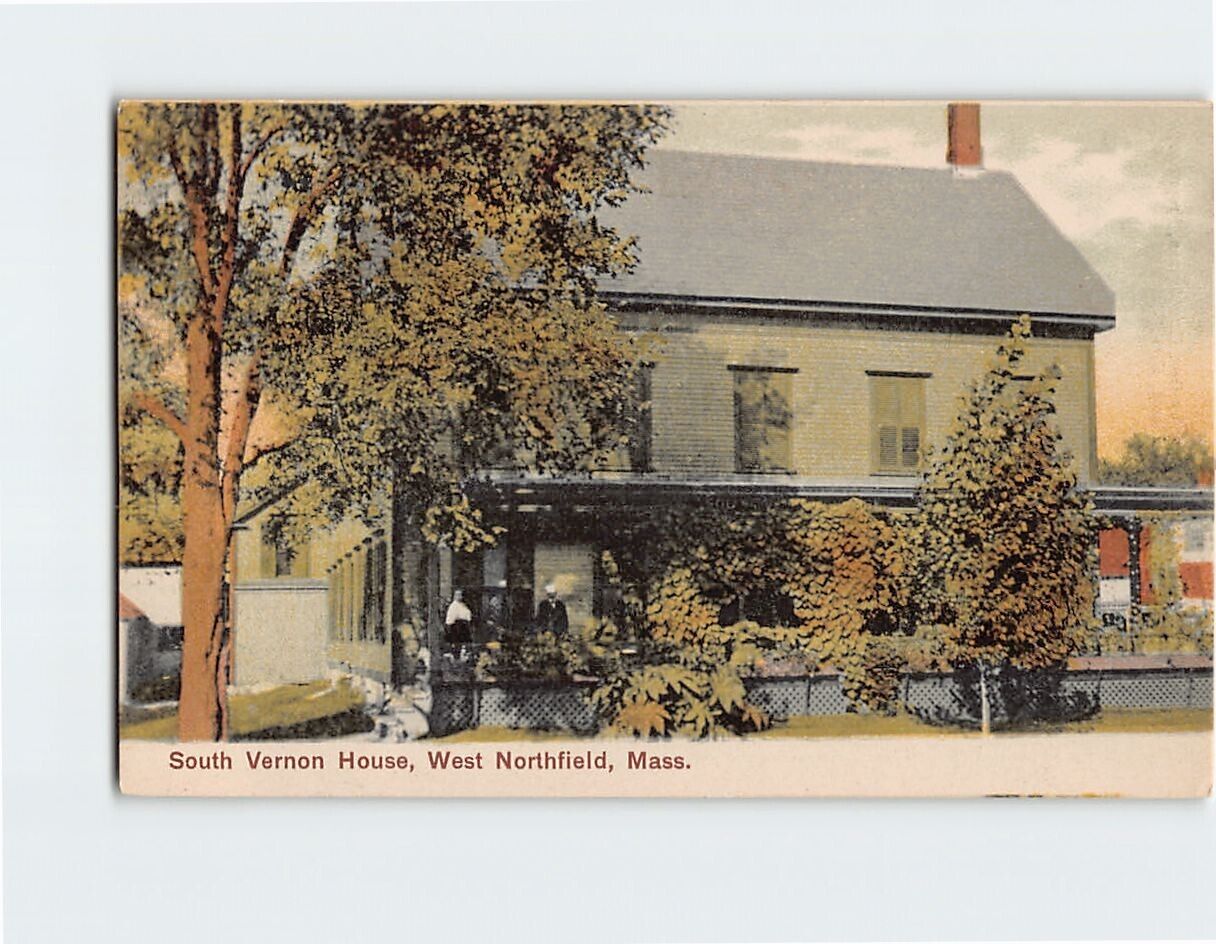 Postcard South Vernon House West Northfield Massachusetts USA