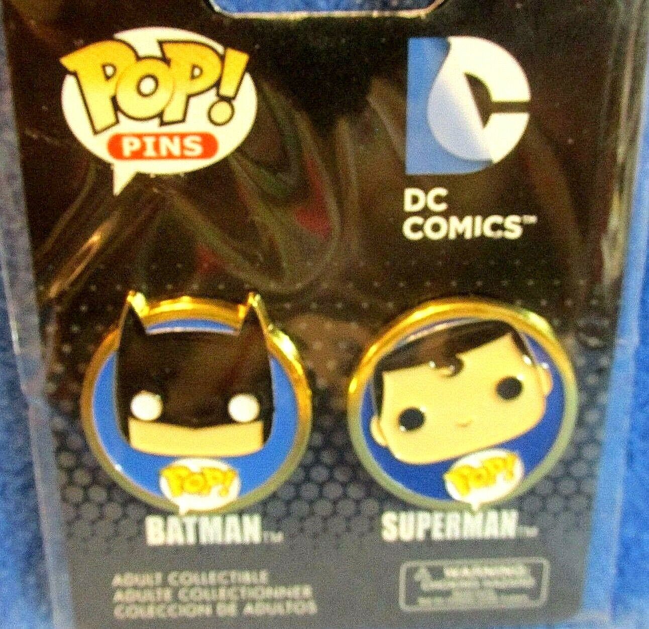Funko POP DC Comics Batman and Superman 2 Pk Pins Collectible Metal New on Card 