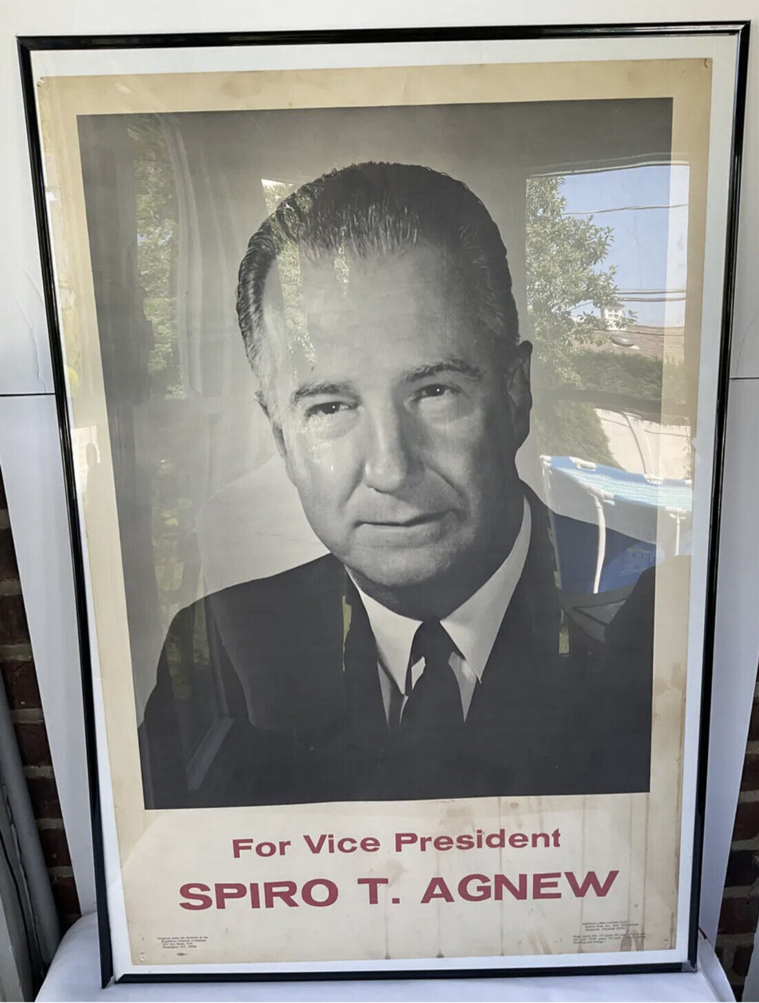 Vintage 1968 Original Spiro Agnew for Vice President Poster RNC Campaign Nixon
