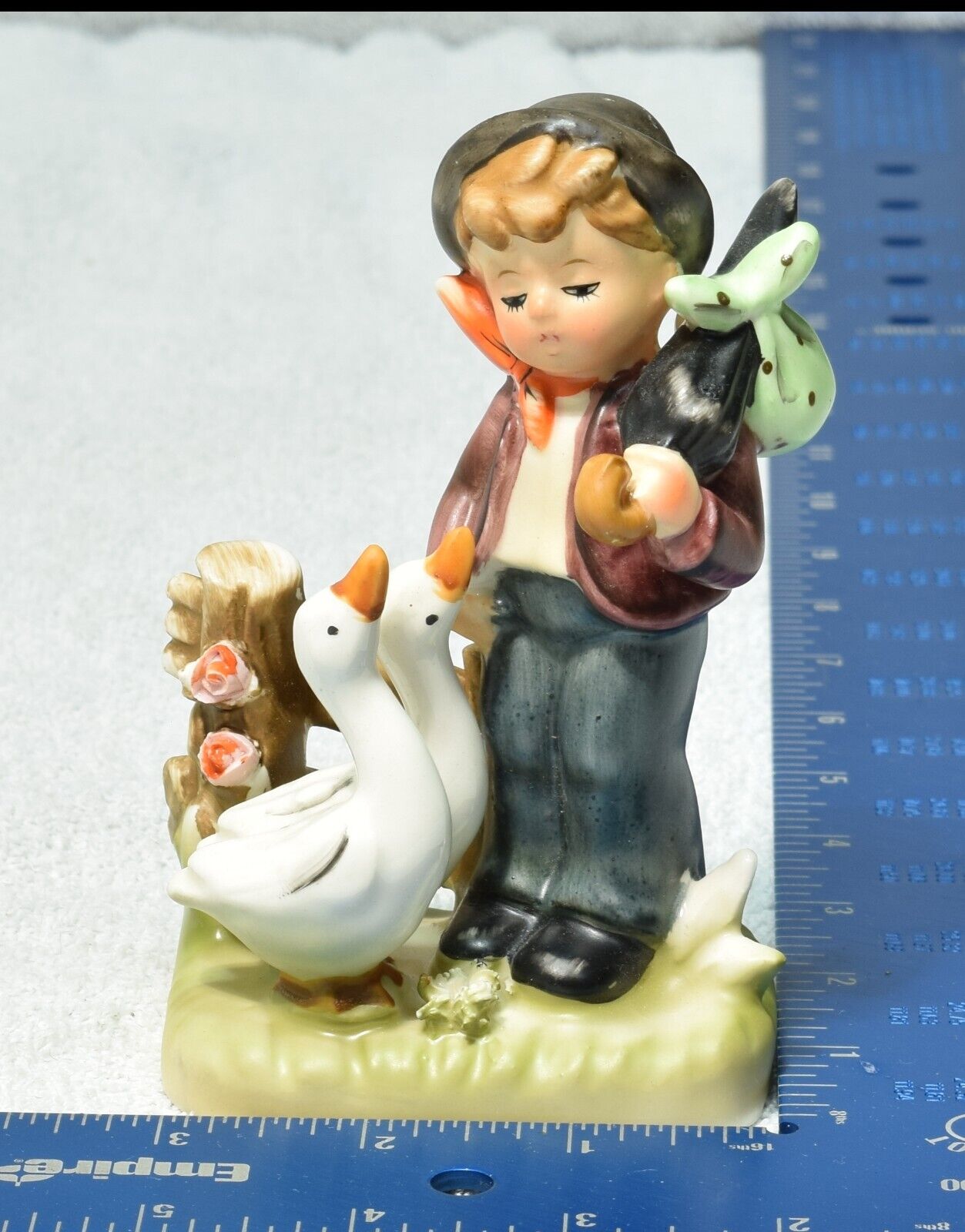 Vintage Erich Stauffer Life On The Farm U8394 Boy Ducks Ceramic Figurine Figure
