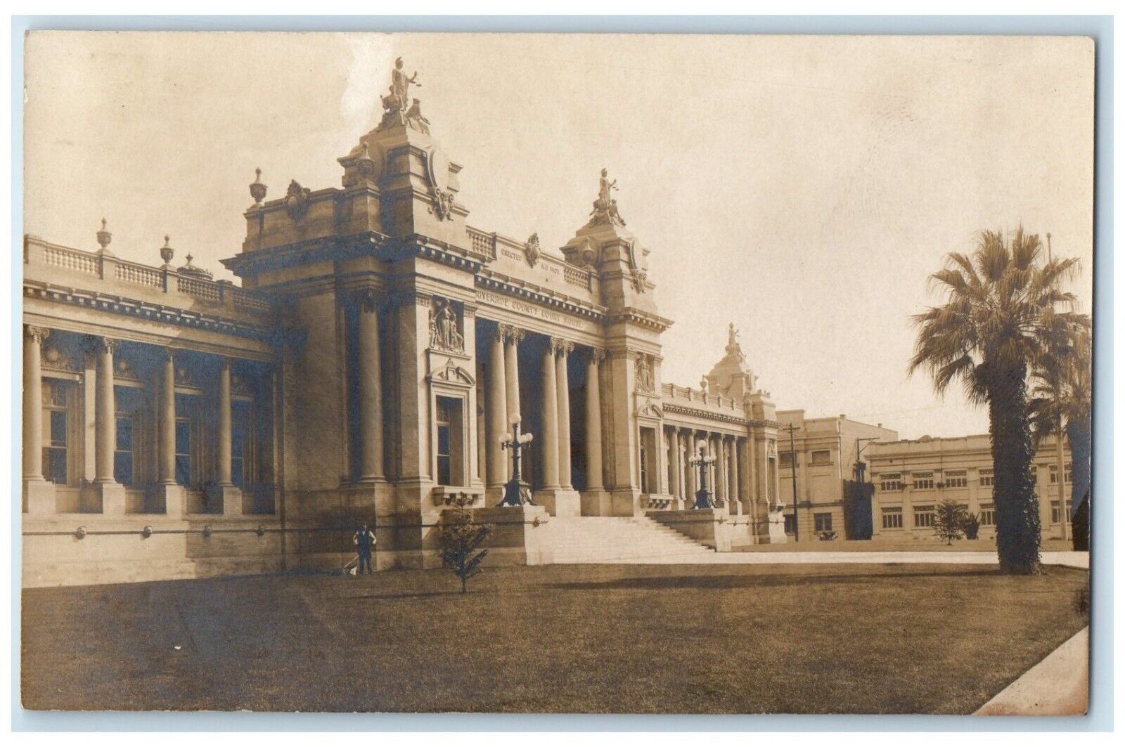 c1910's Court House Building Riverside California CA RPPC Photo Antique Postcard