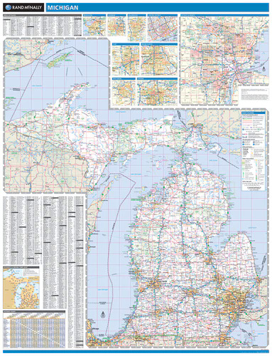PROSERIES WALL MAP: MICHIGAN STATE (R)