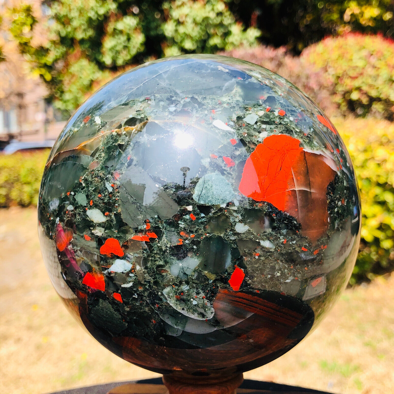 6.82LB Natural African blood stone sphere Quartz polished ball reiki decor gift