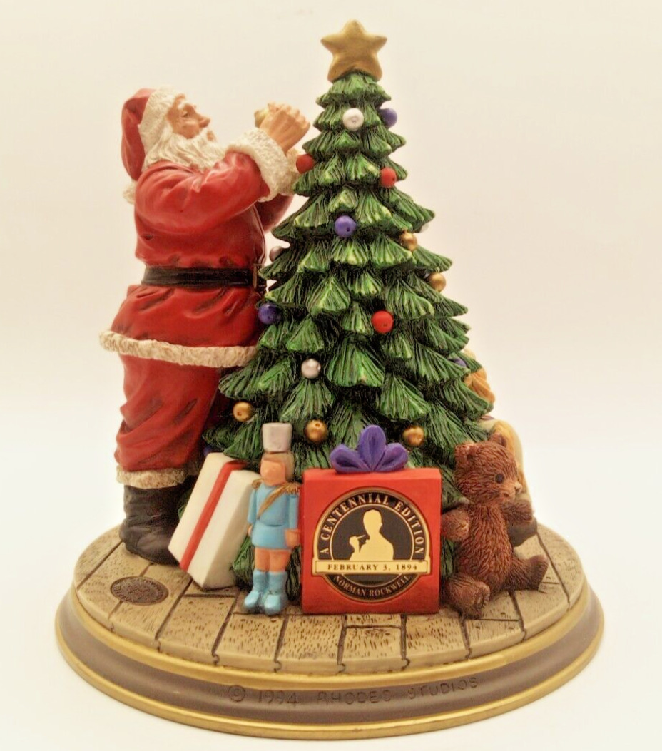 1994 Norman Rockwell Collection Santa Decorates the Tree Centennial Edition 