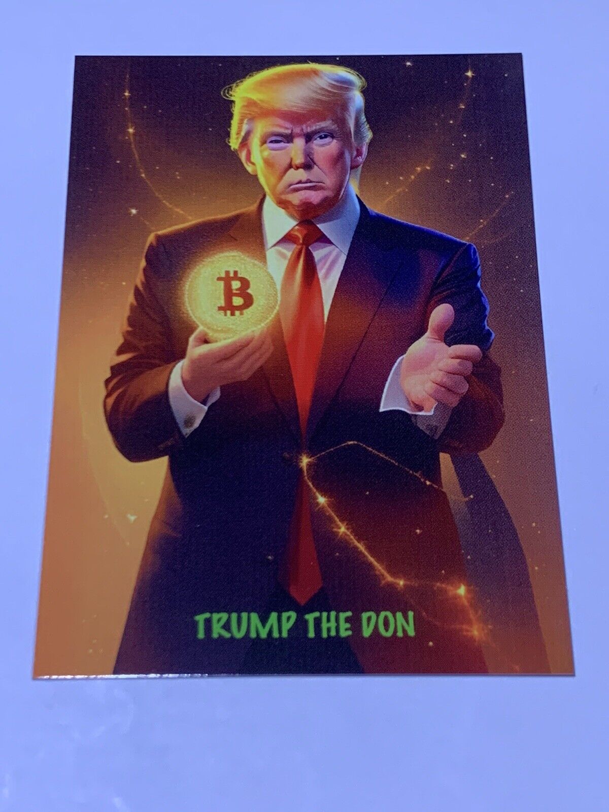 2023 Donald Trump Custom Trading Card MAGA 2024 Trump Holding A Bitcoin THE DON
