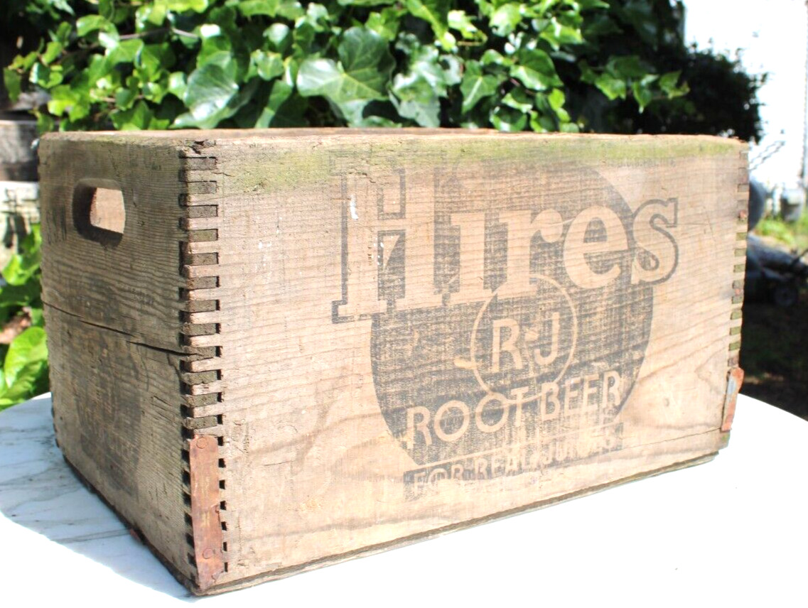 Rare Vintage Hires Root Beer  Wood  Wooden Case / Crate / Box
