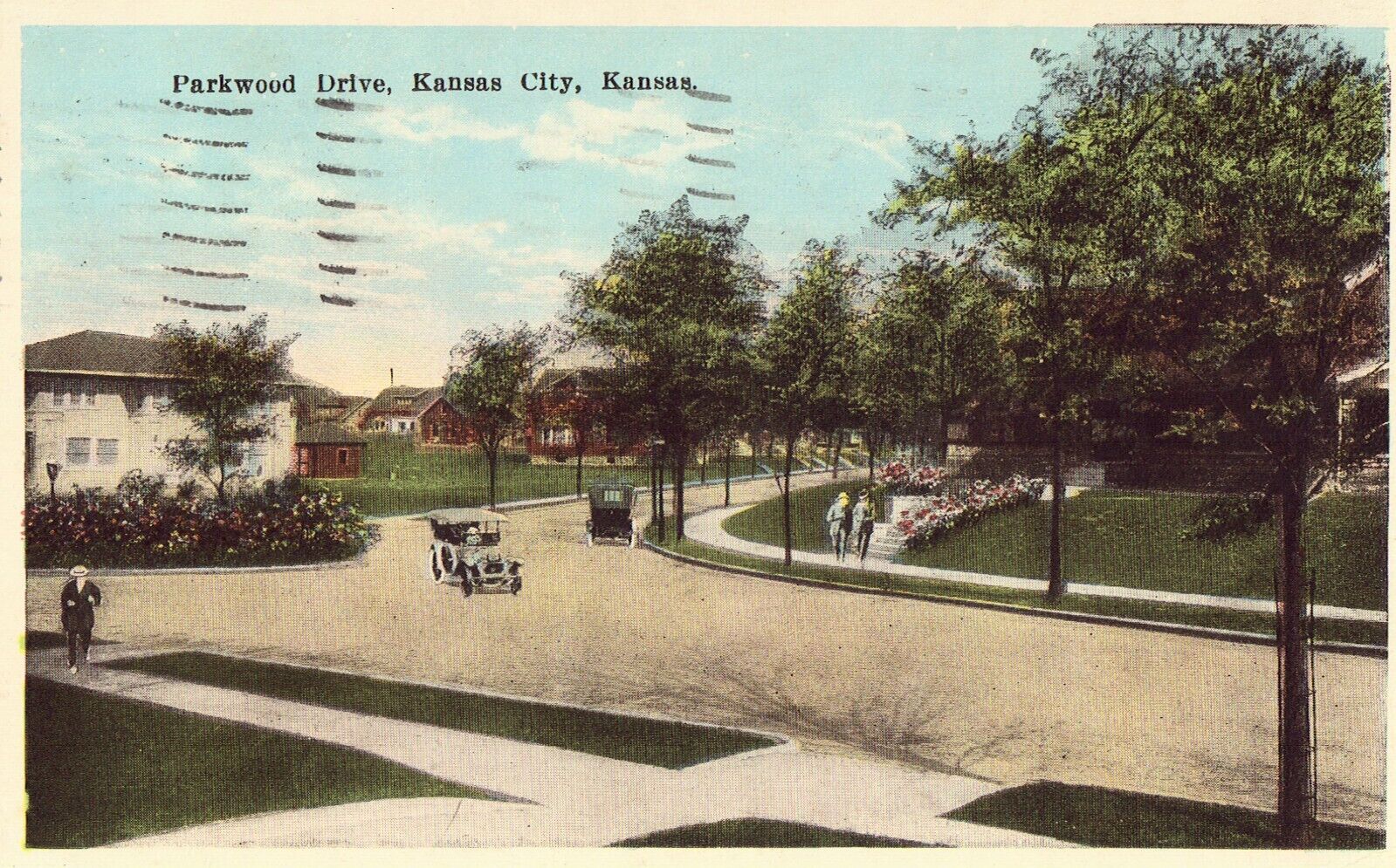 Parkwood Drive - Kansas City, Kansas Vintage Postcard