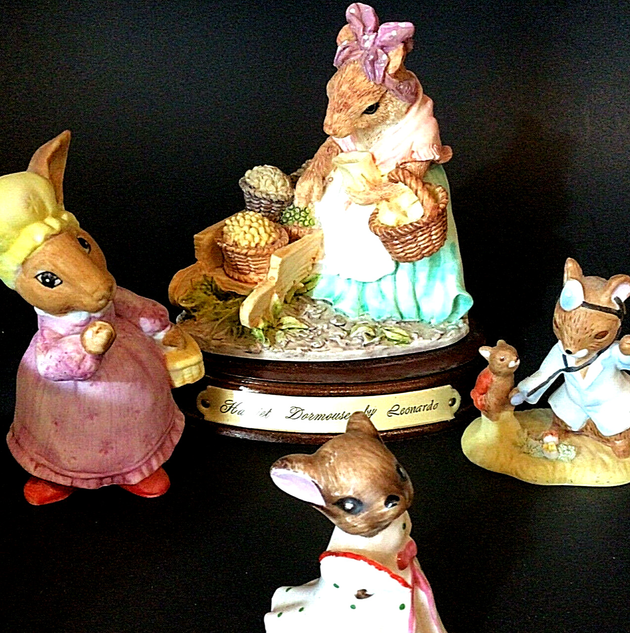 ENESCO MOUSE FIGURINES AND HARRIET DORMOUSE DOCTOR MOUSE LOT OF 4 VINTAGE