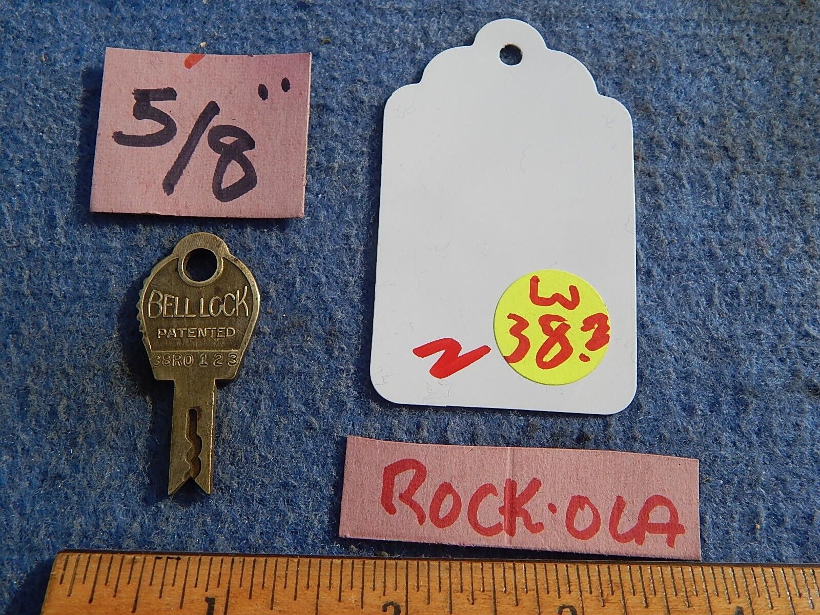 1941-1942 Rock-ola Key for 5/8 inch lock - Bell Lock 38 RO 123