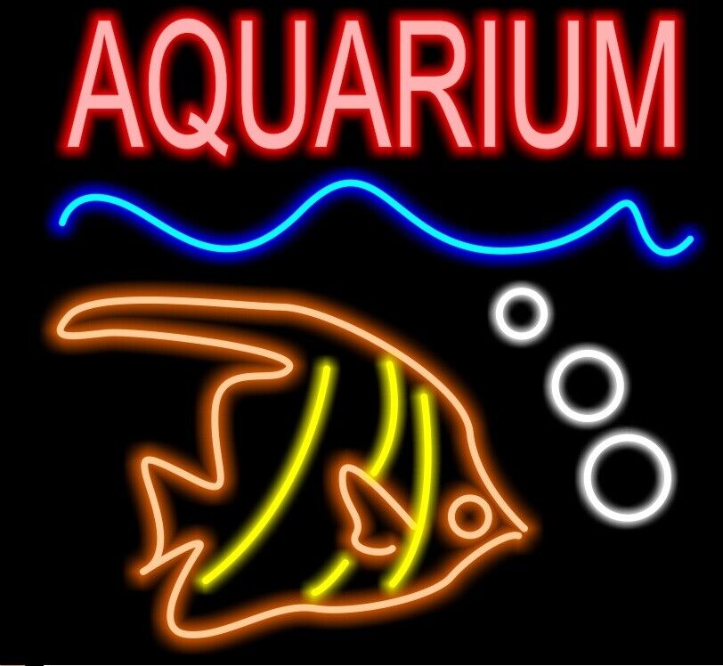 New AQUARIUM Seafood Beer Man Cave Neon Light Sign 32\