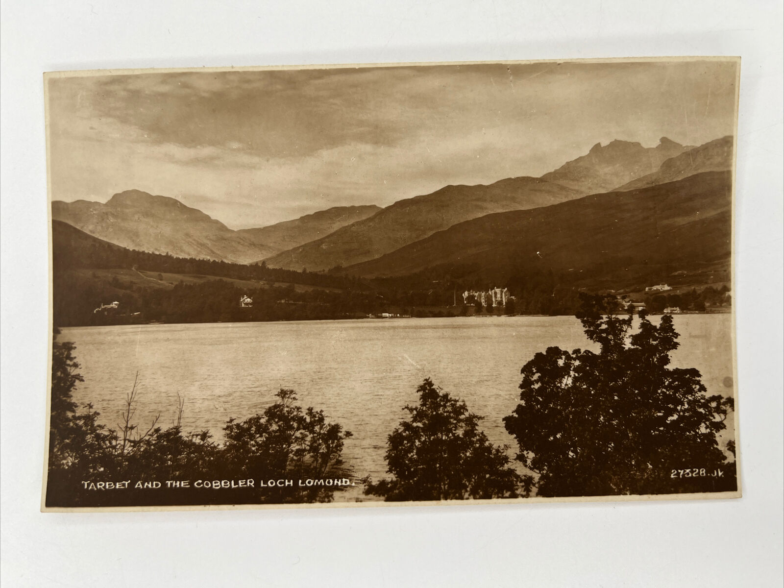 Postcard Tarbet and The Cobbler Loch Lomond Scotland Lake View RPPC Real Photo 