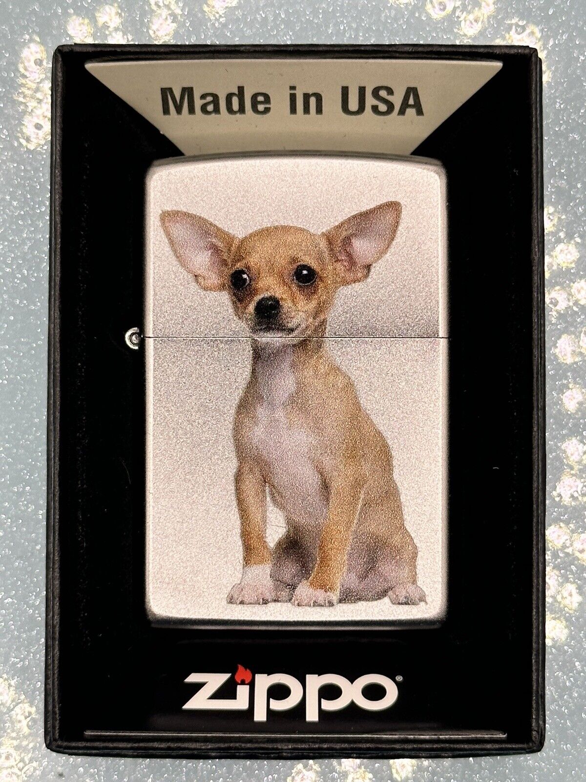 2023 Chihuahua Dog Design Chrome Zippo Lighter NEW
