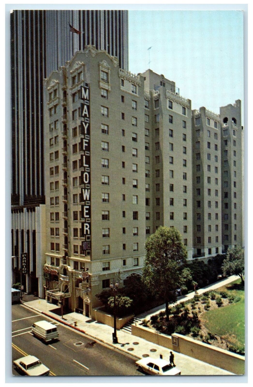 c1950's Mayflower Hotel & Restaurant Building Los Angeles California CA Postcard