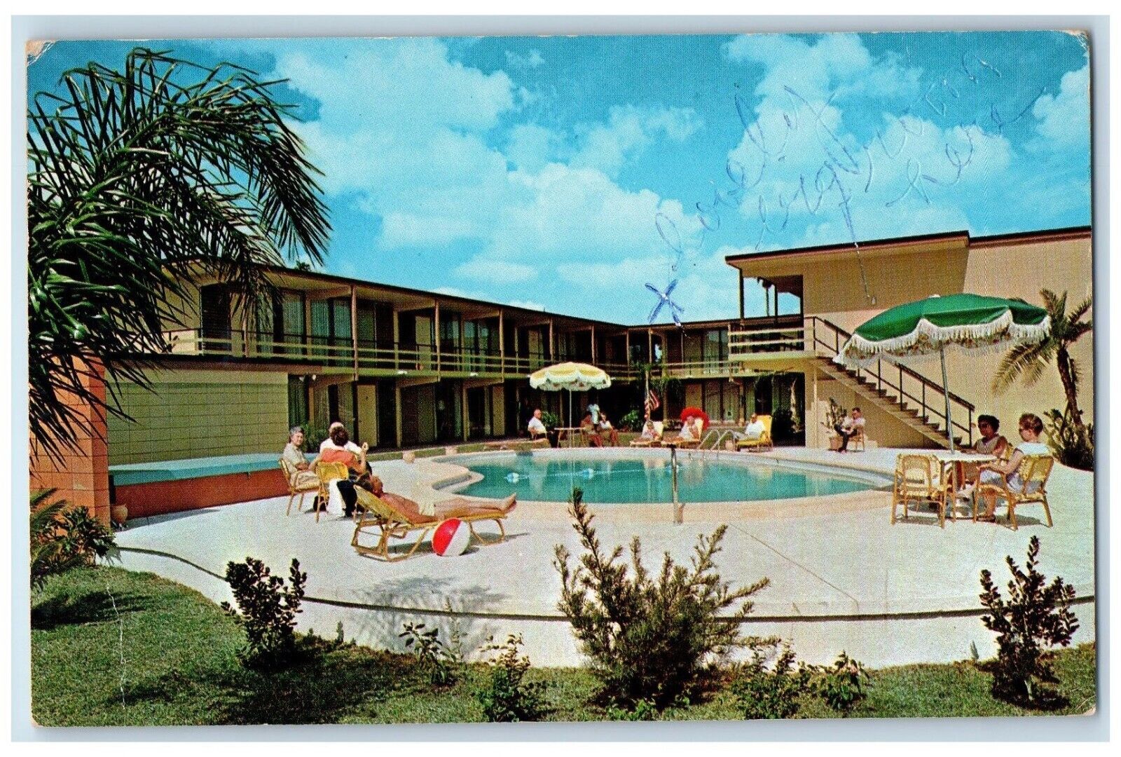 c1960 Regal Motel Cleveland Street Exterior Pool Clearwater Florida FL Postcard