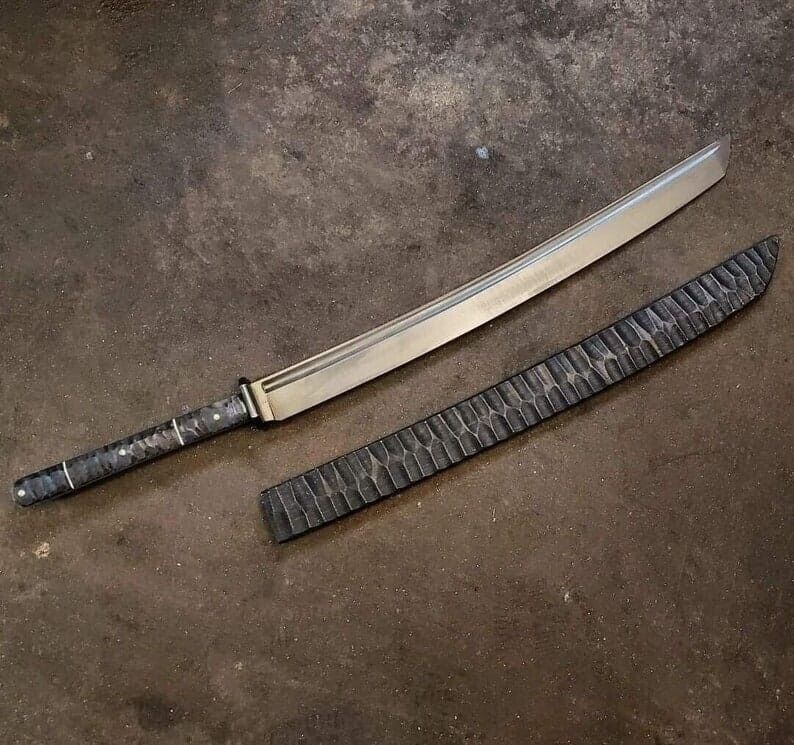Awesome Handmade 30 inches Carbon Steel Hunting Katana Sword with scabbard.
