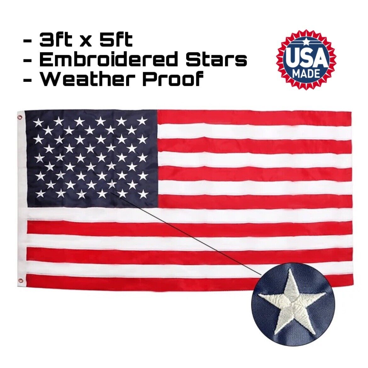 American Flag 3ft x 5ft - Premium Quality