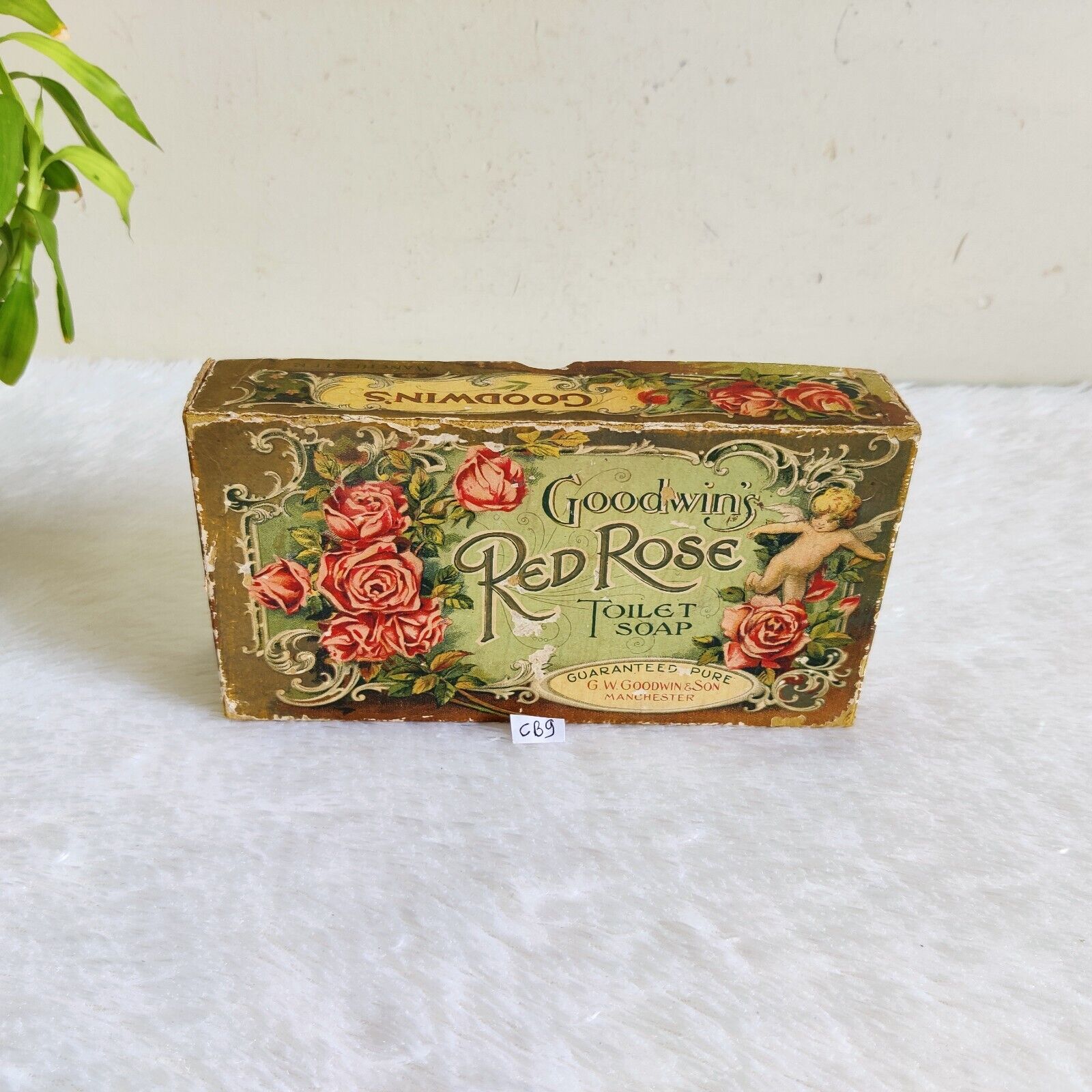 Vintage Goodwin\'s Red Rose Toilet Soap Advertising Cardboard Box England CB9