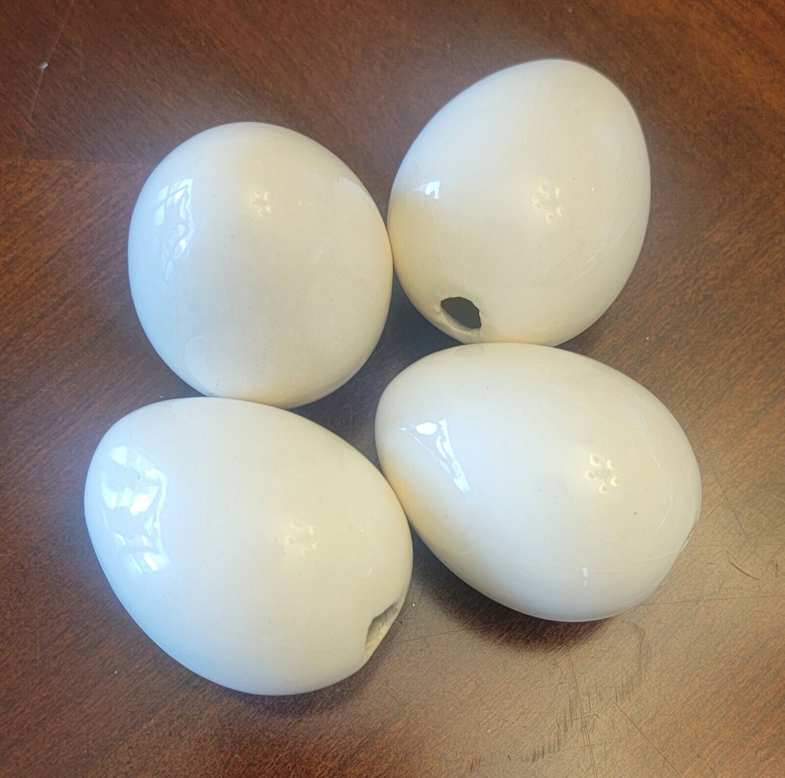 Lot Of 4 Vintage Off White Cream Porcelain Eggs