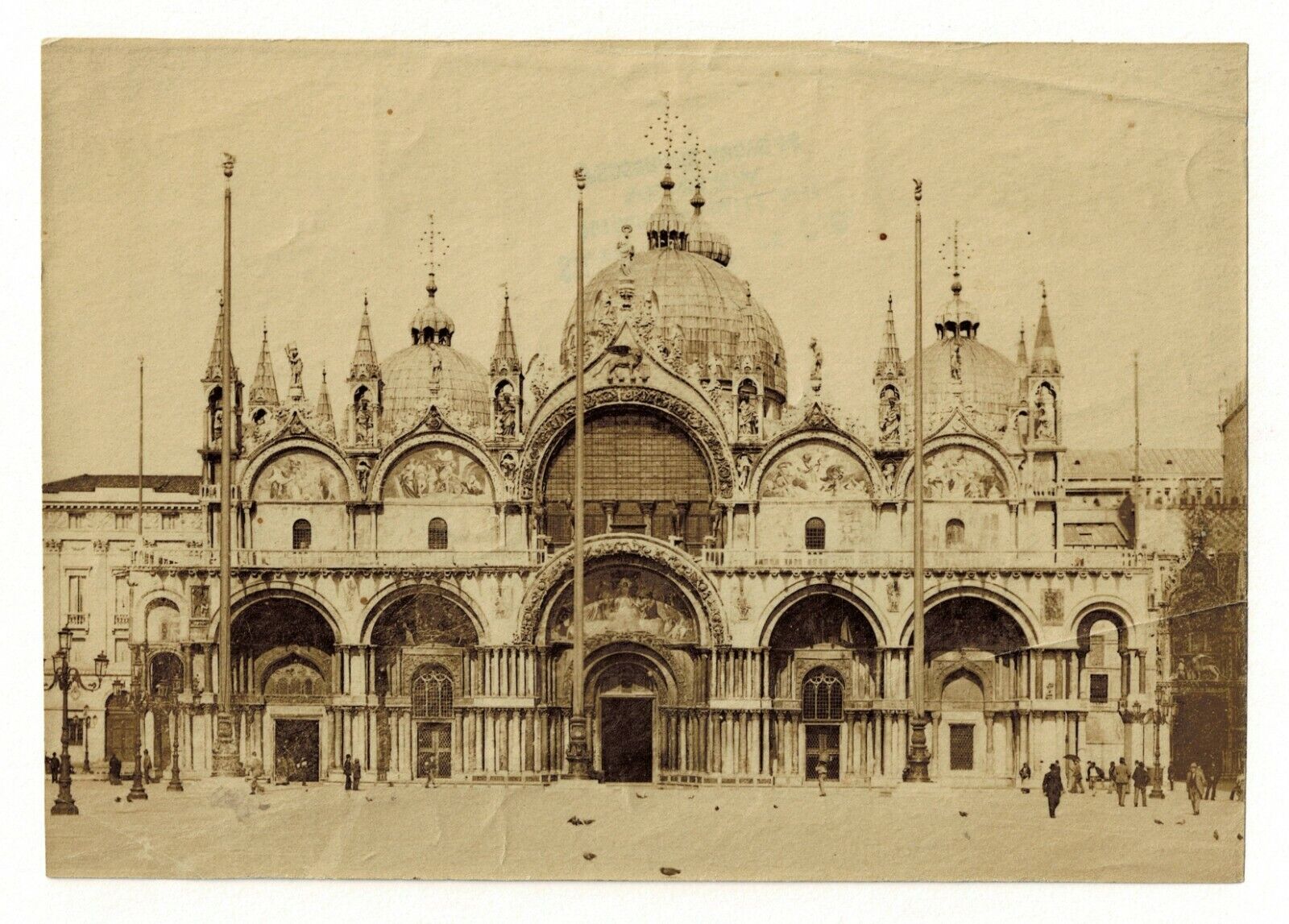 St. Mark\'s Basilica Piazza San Marco Antique Albumen Photo Print Vintage