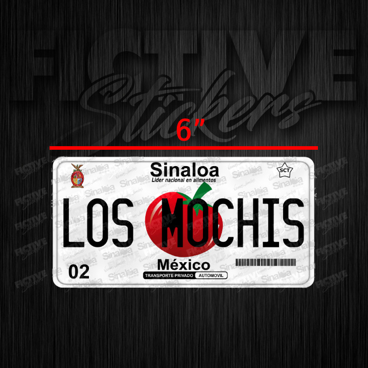 Los Mochis License Plate Placa Novelty Vinyl Sticker 6\