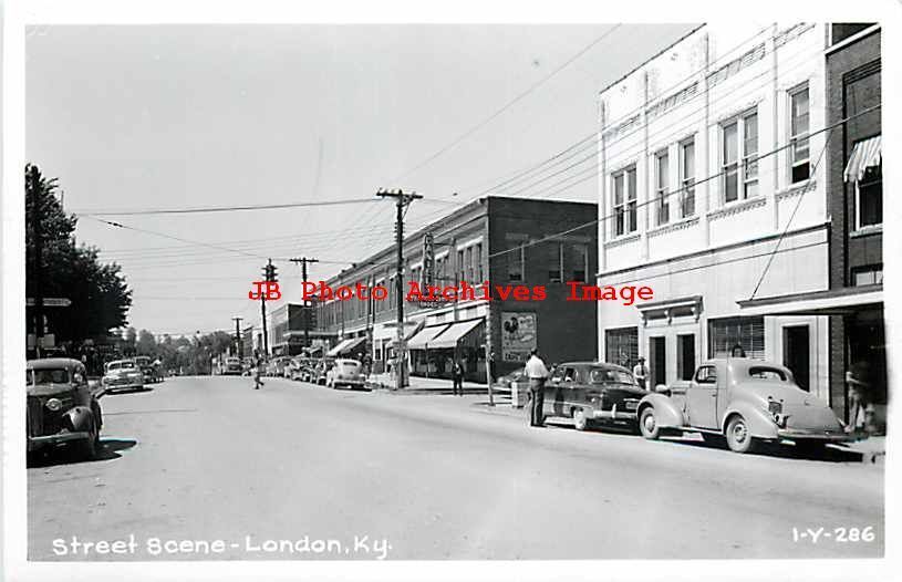 KY, London, Kentucky, RPPC, Street Scene, Business Section, Photo No 1-Y-286