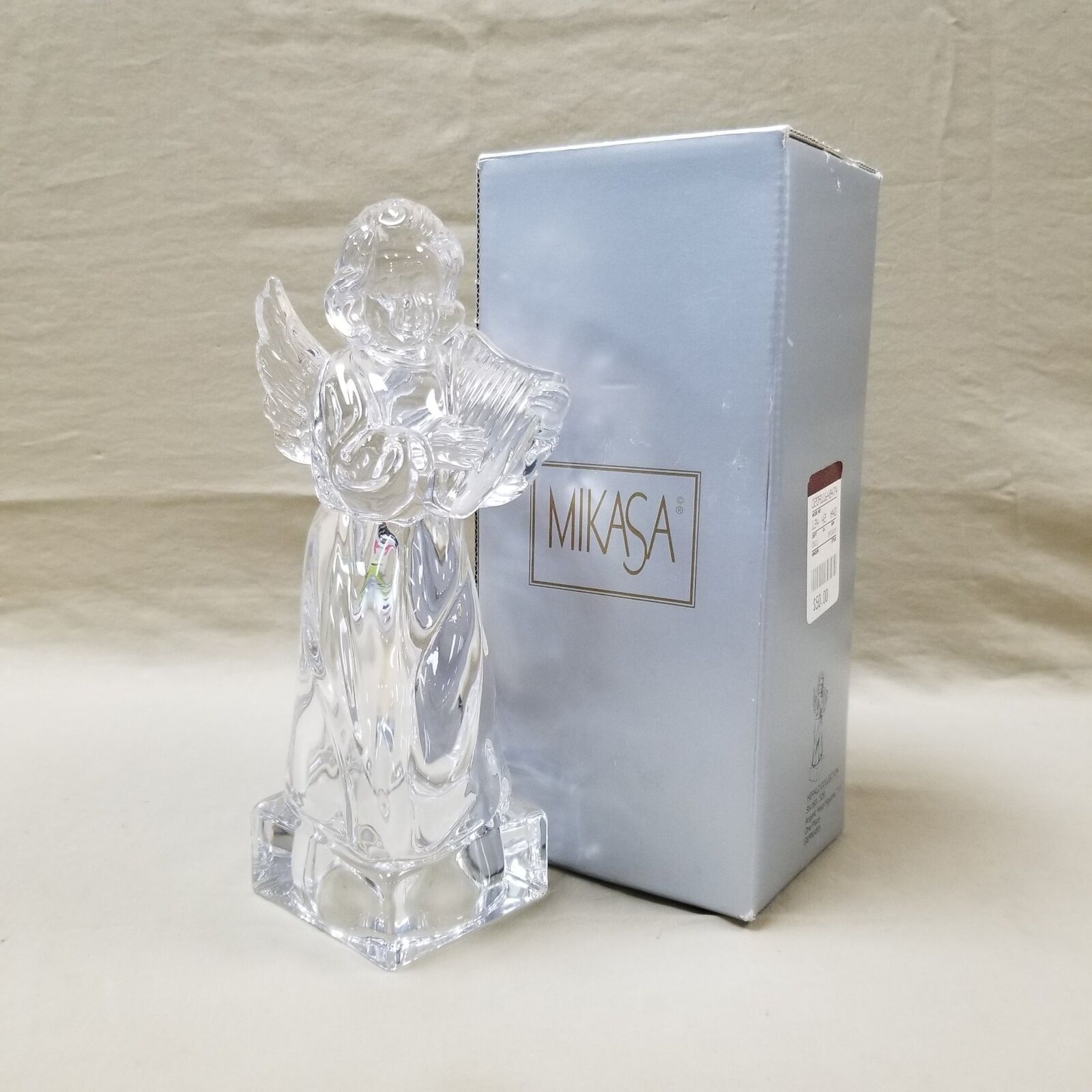 Mikasa Lead Crystal Glass Angel with Harp from Herald Collection Made in Germany