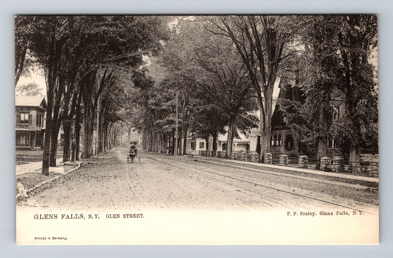 Glens Falls NY-New York, Residences On Glen Street, Antique, Vintage Postcard