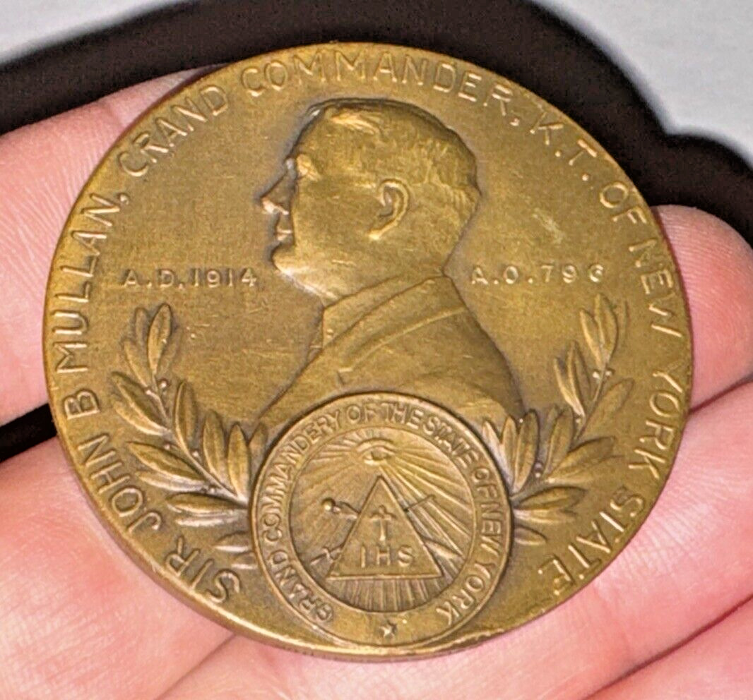 1814 to 1914 Masonic Grand Commandery Bronze Coin 100 Year Anniversary NY