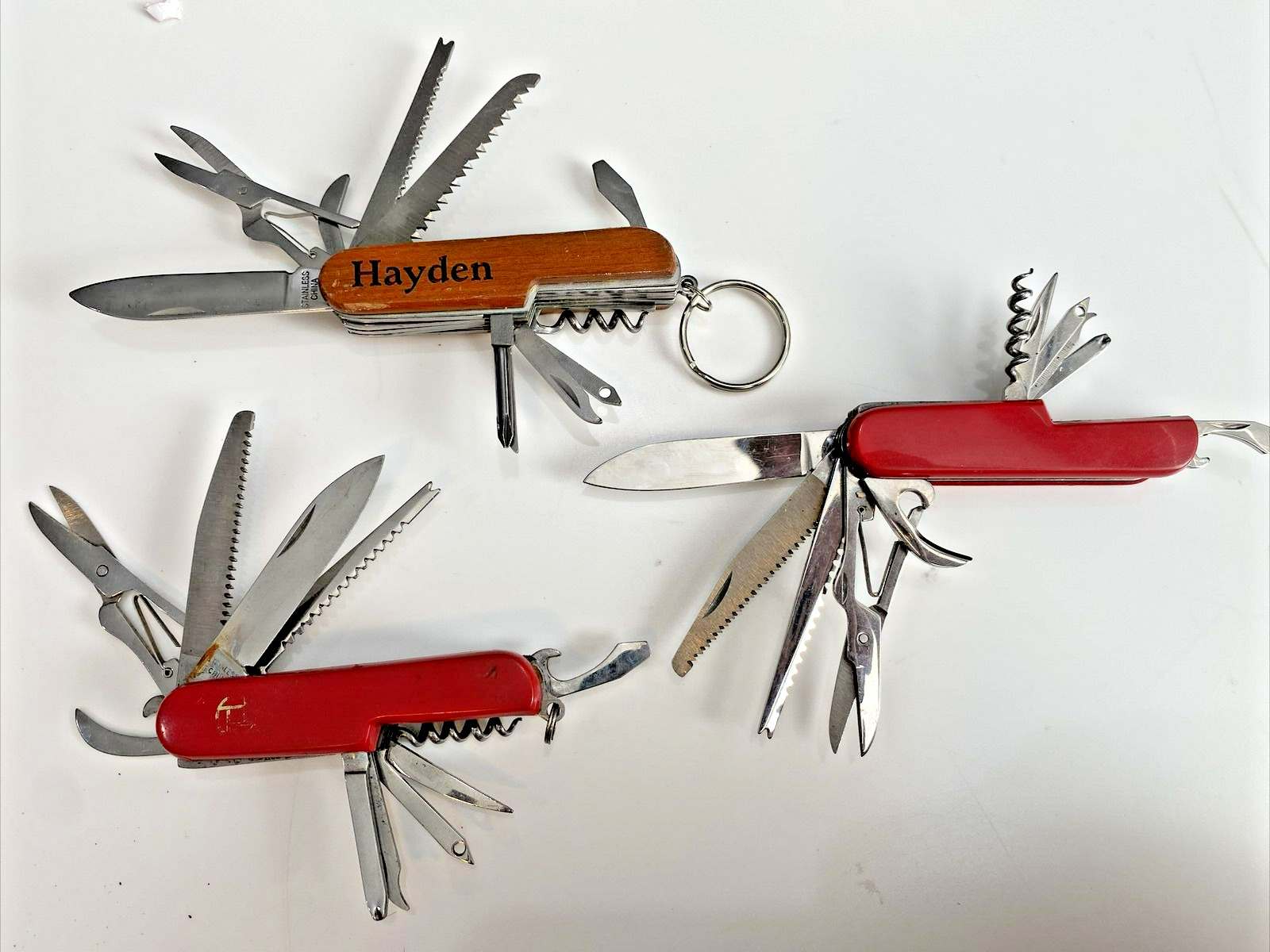 Lot Of 3 Pocket Knifes Swiss Army Multi Blades 