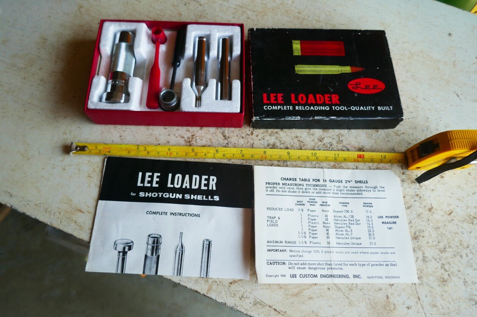 Preowned Nice Condition Lee Loader Reloading Tool Kit 16 Gauge Lot 24-18-5